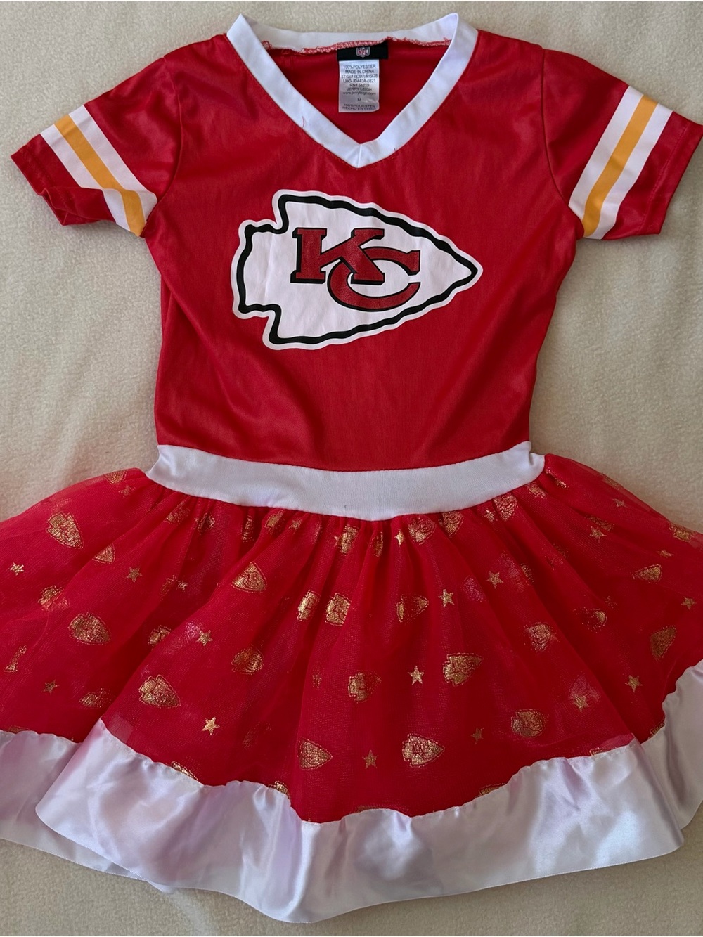 NFL Kansas City Chiefs Girls Cheerleader Dress Costume Size M (Flaws)